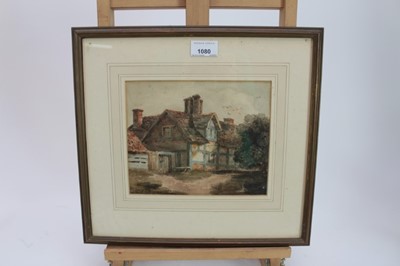 Lot 1080 - Attributed to David Cox Jr. watercolour, cottage study, bears signature and dated 1808.
