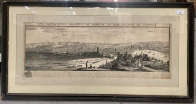 Lot 419 - . Samuel and Nathaniel Buck - 18th century engraving - The South West prospect of Ipswich.