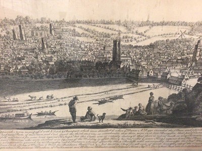 Lot 868 - . Samuel and Nathaniel Buck - 18th century engraving - The South West prospect of Ipswich.