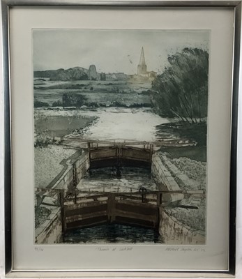 Lot 136 - Michael Chaplin (b. 1943) etching and aquatint -  Thames, signed and dated ‘79, number 90/150