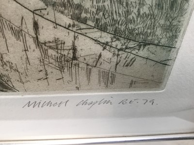 Lot 136 - Michael Chaplin (b. 1943) etching and aquatint -  Thames, signed and dated ‘79, number 90/150