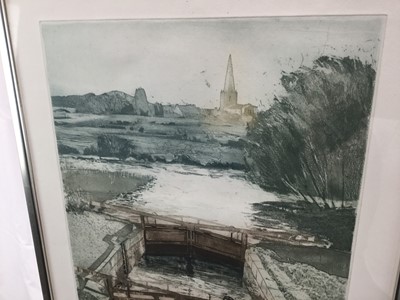 Lot 77 - Michael Chaplin (b. 1943) etching and aquatint -  Thames, signed and dated ‘79, number 90/150