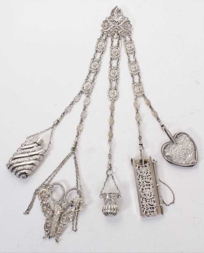 Lot 354 - Fine quality Victorian silver chatelaine