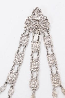 Lot 354 - Fine quality Victorian silver chatelaine with various accessories