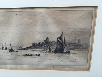 Lot 79 - Frank Harding (early 20th century) signed pair of etchings - Harwich Harbour and Portsmouth