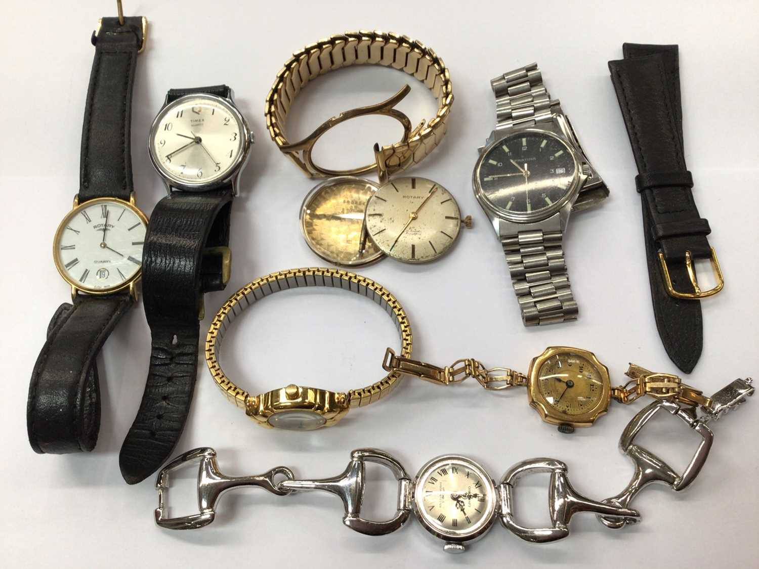 Lot 908 - 9ct gold cased Rotary wristwatch and other watches
