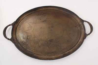 Lot 347 - Large Victorian silver oval twin handled tray (London 1878) Henry Holland