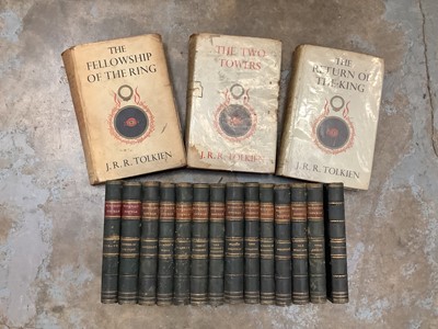 Lot 1741 - Decorative bindings - 19th century leather bound Dickens works and Waverley novels, together with set of Lord of the Rings