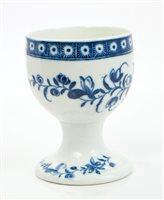 Lot 352 - Rare 18th century Worcester blue and white egg...