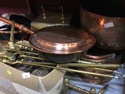 Lot 660 - Large selection of copper and brass ware