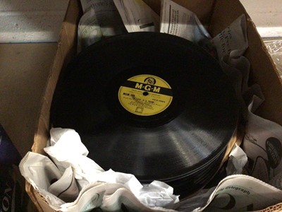 Lot 124 - Quantity of records, including two boxes of LPs (mostly Jazz), a box of singles and a box of 78s