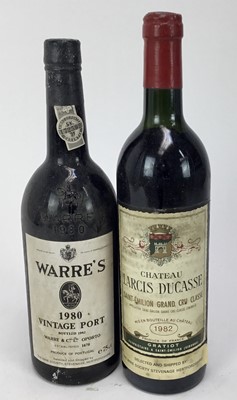 Lot 95 - Two bottles - Warre's 1980 Vintage Port and a bottle of 1982 Chateau Larcis Ducasse Saint-Emilion )