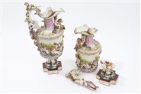 Lot 355 - Pair late 19th century Naples porcelain...