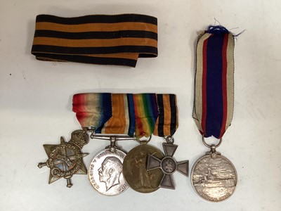 Lot 706 - First World War and later Royal Navy Long Service Good Conduct medal comprising 1914 - 15 Star, War and Victory medals named to J.21592. R. H. Ivory. A.B. R.N.