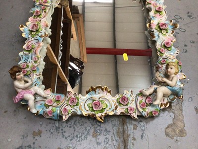 Lot 695 - 18th century style Capodimonte cherub mirror
