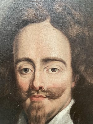 Lot 1053 - After Van Dyke, 19th century oval oil on canvas - portrait of Charles I, 102cm x 84cm, in good period gilt frame
