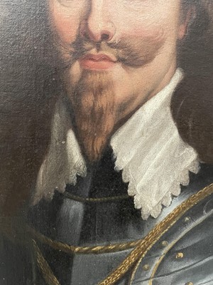 Lot 1053 - After Van Dyke, 19th century oval oil on canvas - portrait of Charles I, 102cm x 84cm, in good period gilt frame