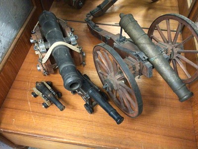 Lot 199 - Four models of canons on carriages
