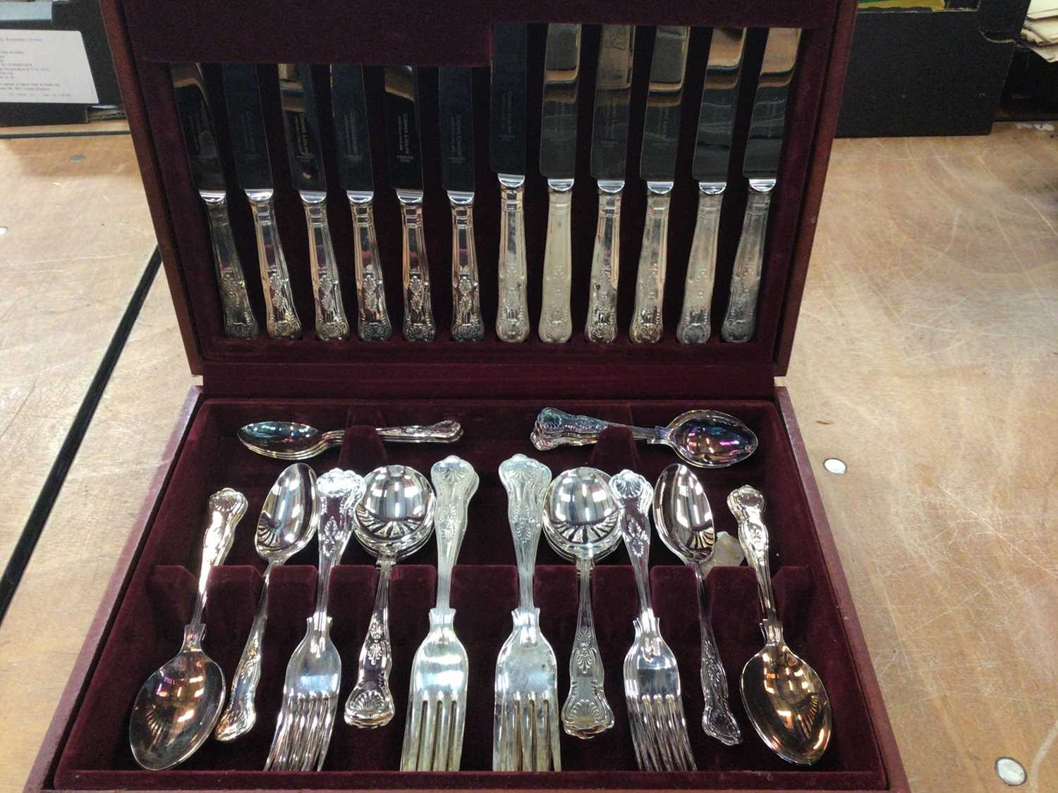 Lot 700 A 42 piece canteen of plated Kings Pattern
