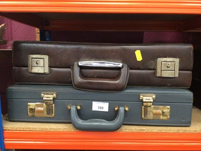 Lot 705 - Seven vintage leather brief cases