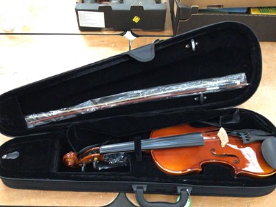 Lot 714 - Three violins in cases