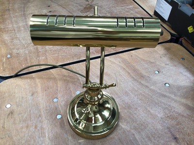 Lot 717 - Two modern brass table lamps