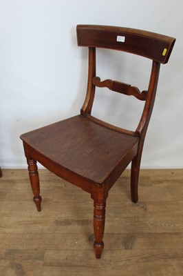 Lot 97 - 19th century elm ball and bar back chair and a pair of country dining chairs (3)
