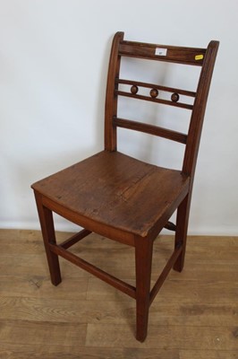 Lot 97 - 19th century elm ball and bar back chair and a pair of country dining chairs (3)