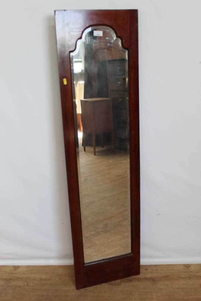 Lot 121 - Victorian maohgany framed long mirror with shaped bevelled plate