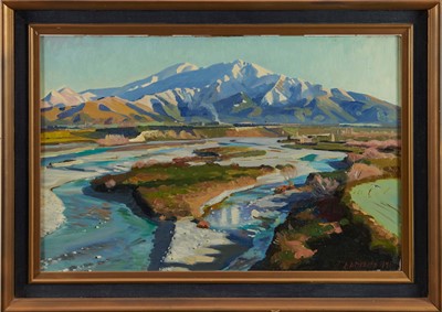 Lot 1059 - *Austen A. Deans (1915-2011), oil on board - 'Mt. Peel & Rangitata, signed, 40.5cm x 60.5cm, framed