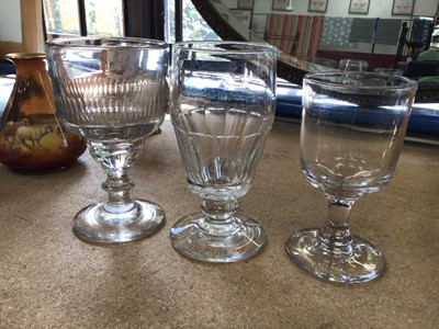 Lot 219 - Three Victorian glass rummers