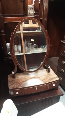 Lot 1183 - Nineteenth century mahogany toilet mirror with three drawers below