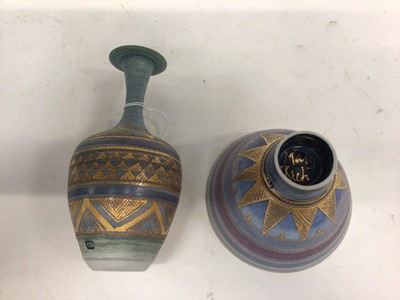 Lot 1038 - Studio ceramics and glass, including two pieces by Mary Rich, one by Dianne Cross, and three other pieces (6)