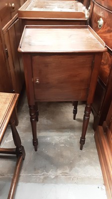 Lot 1185 - Victorian mahogany pot cupboard on turned legs