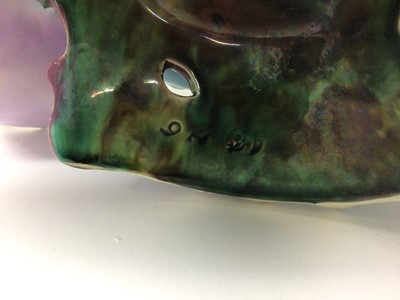 Lot 412 - Two Majolica table centrepieces, two 19th century transfer printed desert dishes, Chinese dish and other ceramics