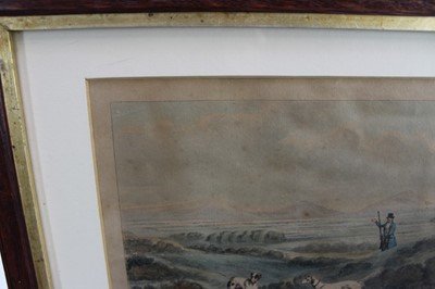 Lot 970 - Henry Alken, set of four mid 19th century hand coloured engravings - shooting scenes, 22.5cm x 29.5cm, in glazed gilt and oak frames