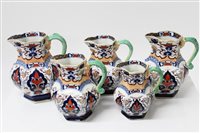 Lot 377 - Set of five Victorian Fentons graduated jugs...