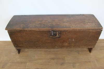 Lot 1325 - Late 17th / early 18th century oak six plank coffer