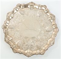 Lot 381 - George III Silverer salver of circular form...