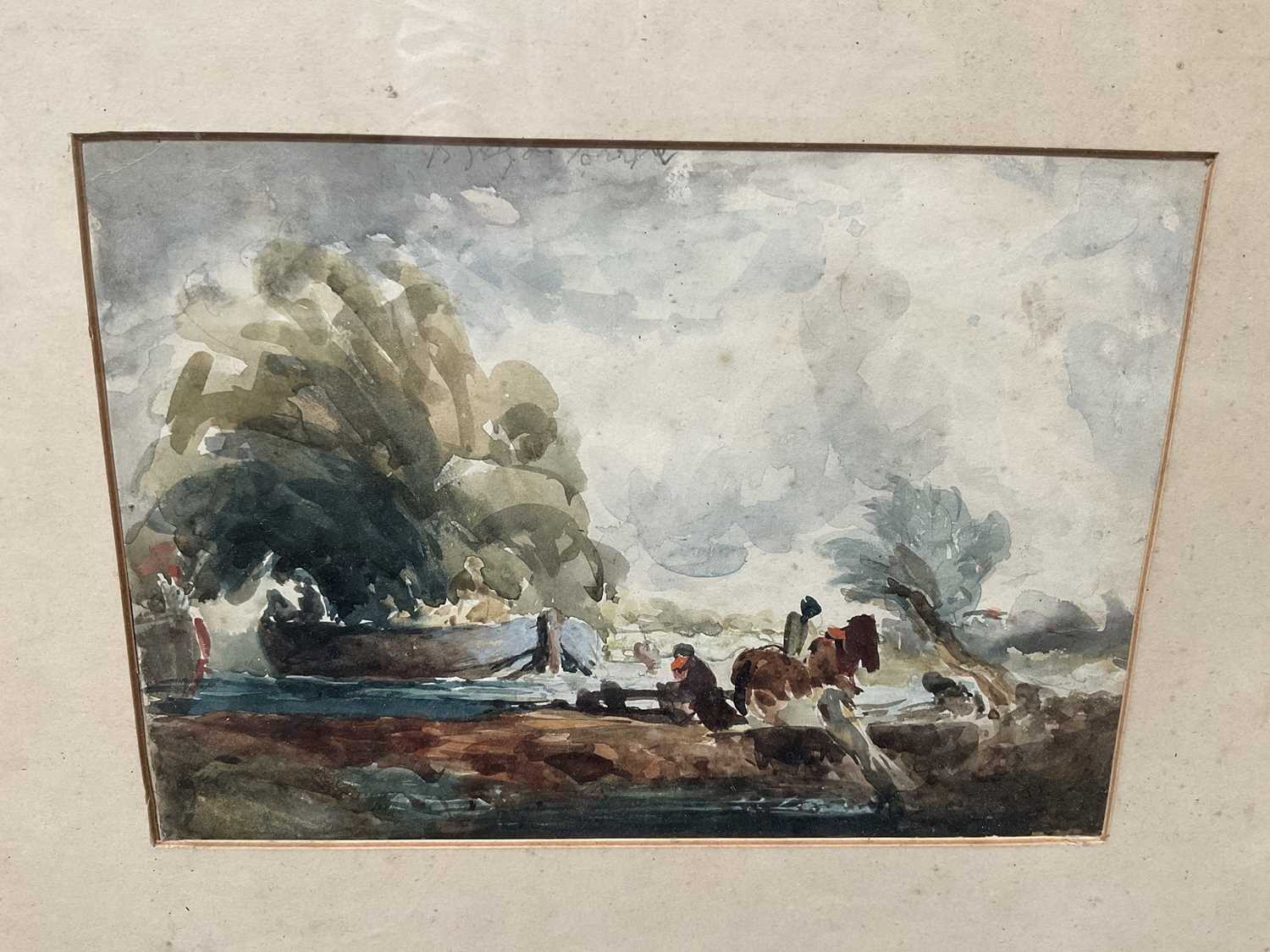 Lot 182 - After John Constable, watercolour - sketch for the leaping horse
