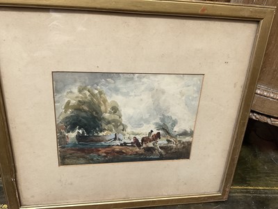 Lot 182 - After John Constable, watercolour - sketch for the leaping horse