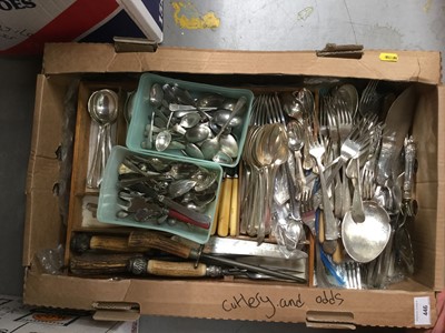 Lot 446 - Large box of assorted silver plated cutlery