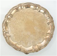 Lot 382 - Early Victorian Irish Silverer salver of...