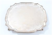 Lot 383 - 1920s Silverer salver of shaped square form,...