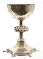 Lot 386 - George V Silverer chalice of Gothic...