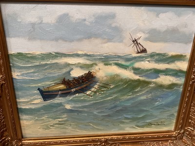 Lot 281 - James Bereton oil together with a 19th century chalk
