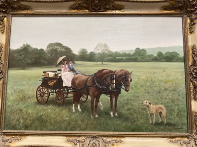 Lot 280 - Ray Brown, oil on canvas, carriage scene