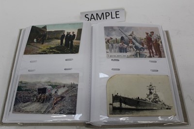 Lot 1410 - An album of mainly Naval postcards and another postcard album.