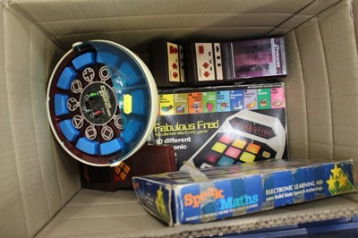 Lot 1825 - Two boxes of vintage electronic toys and games