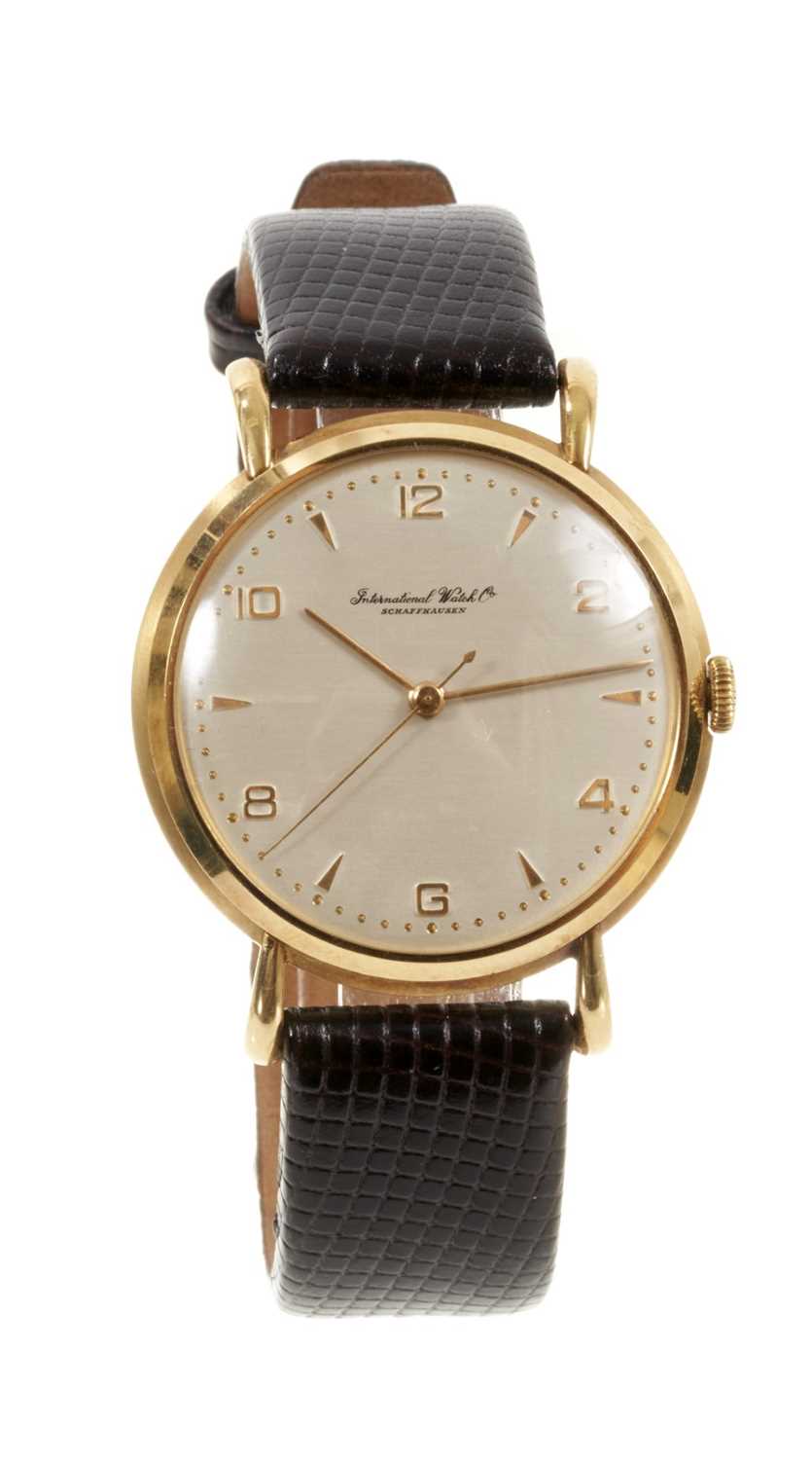 Lot 566 - 1940s IWC 18ct gold wristwatch with manual wind calibre 89 movement, circa 1948.